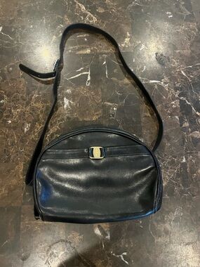 Salvatore Ferragamo Leather Crossbody Bag with Gold Accent Bow